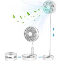 Coocheer - Ventilateur de table pliable, ventilateur rétractable portable rechargeable par usb, 4 réglages de vitesse, ventilateur de table