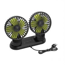 Premier - Ventilateur de Voiture 5V à Double Tête, Ventilateur de Véhicule usb Portable, Rotation à 360 Degrés, Ventilateur de Bureau Avec 3 Vitesses