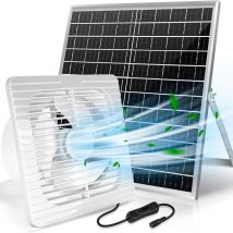 Ventilateur d'extraction à énergie solaire, panneau solaire de 22 w avec ventilateur sans balais de 8 pouces pour la ventilation du hangar,