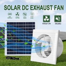 Ventilateur d'extraction solaire 12V DC, ventilateur puissant et silencieux pour la maison, la cuisine et la salle de bains