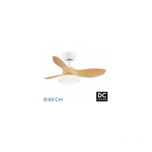 Fabrilamp - Ventilateur Paramo dc 36W Blanc/Hêtre 3 Pales