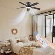 Dazhom - Ventilateur Plafond avec Lumières et Télécommande led Lampe 3 Couleurs Dimmablee et 6Vitesses de Vent Ventilateur Plafond Silencieux Φ130CM