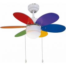 Sulion - Ventilateur de plafond Rainbow Color 76 cm avec éclairage
