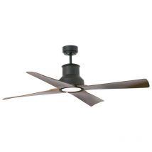 Faro Barcelona - Faro winche - Ventilateur de plafond led marron avec moteur cc intelligent - Télécommande incluse, 3000K