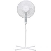 Optimeo - reconditionné] OVP-B40 Ventilateur sur pied diamètre 40cm blanc avec télécommande, 3 vitesses, réglable en hauteur