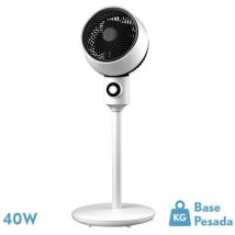Fabrilamp - Ventilateur Sur Pied Ozone Blanc/Noir 3 Vitesses 40W 3 Pales Ajustables, Fixes et Rotatifs 86x34x34cm