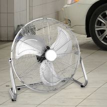 Ventilateur sur pied Ventilateur sur pied, interrupteur, angle d'inclinaison réglable, adapté au transport, métal chromé, 79W, HxLxP 43,5x44,8x21,5cm