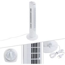 Ventilateur colonne oscillation AREBOS 50W 3 vitesses H755mm Blanc