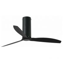 Faro Barcelona - Faro tube Ventilateur de plafond noir mat avec moteur à courant continu intelligent