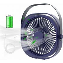 Tumalagia - Ahlsen Ventilateur usb, Ventilateur de Table Mini Ventilateur, 3 Vitesse Ventilateur Silencieux, Portable Rechargeable Ventilateur usb,