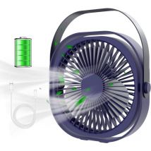 Ventilateur USB, Ventilateur de Table Mini Ventilateur, 3 Vitesse Ventilateur Silencieux, Portable Rechargeable Ventilateur USB, Ventilateur pour