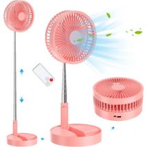 Coocheer - Ventilateur vertical portable à vitesse variable à 4 vitesses avec télécommande, ventilateur de table pliable de 8 pouces, ventilateur de