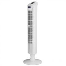 Monzana - Ventilatore a Torre Oscillazione Telecomando Modalità notte 3 Velocità Timer e Box per Aromi Fan Ventilatore a Pianta bianco