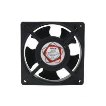 Ventilatore assiale per caminetto tipo cassetta, inseribile, alta temperatura, pale metalliche, silenzioso e universale. 120x120x38mm. -