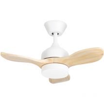 Forlight - Ventilatore Calar con selettore temperatura bianco e pale in legno ø 750 mm