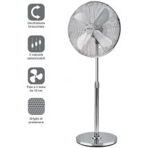 Small - Ventilatore Colonna Piantana in Acciaio Inox 60W 50cm 3 Velocita Regolabile