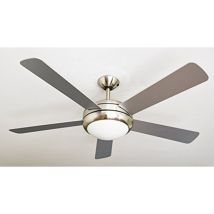 Aireryder Fn75539 - Ventilatore Da Soffitto Ursa Con Illuminazione E Telecomando, Rivestimento Nickel Satinato, Pale Argento/noce, 132 Cm