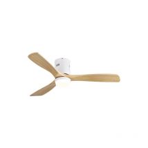 Ventilatore da soffitto decorativo da 52 pollici con telecomando a 6 velocità, bianco, 3 pale in legno massello, motore dc reversibile per soggiorno