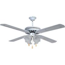 Effe - Ventilatore da soffitto country bianco volt 230 watt 70 cm 130 vel 3 +4 luci + inv