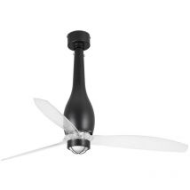 Faro Barcelona - Faro eterfan - led nero opaco, ventilatore da soffitto trasparente con motore cc Smart - Telecomando incluso, 3000K