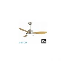 Ventilatore dc Hayate 24W Nichel/Faggio 3 Pale