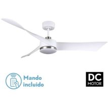 Fabrilamp - Ventilatore da soffitto Tempel dc 26W Nichel Bianco 3 Pale