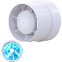 Ventilatore Estrattore d'aria economico da 100 mm, 12 W/130 m³, estrattore assiale azionato in linea: bagno, cucina, cantina.. 2 anni di garanzia.