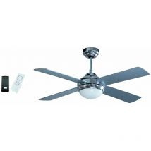 Niklas - Ventilatore Lampada da soffitto 4 pale 60 w con telecomando silversky