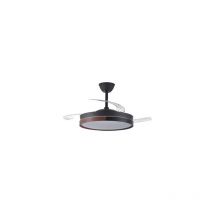 Ventilatore led con pale retrattili Ecoro Black 45W 4400Lm cct