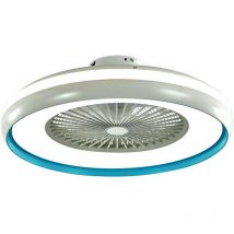 Ventilateur de plafond Box led avec moteur 45W ac et télécommande 3en1 Gris et Bleu