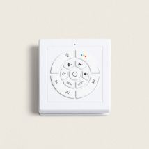 Techbrey - Ventilatore da Soffitto Silenzioso Fleves 132cm Motore dc, Nero, Controller a Parete + Telecomando, Con Luce