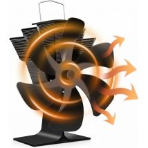 Ventilatore per stufa a legna 6 pale Ventilatore per camino alimentato a calore silenzioso per camino a gas per stufa a legna