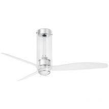Faro Barcelona - Faro tube - Ventilatore da soffitto a led trasparente con motore intelligente cc - Telecomando incluso, 3000K