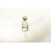 Loft Ventilatore a Soffitto con Illuminazione e Telecomando, Nickel Satinato, Pale Trasparenti, 112 cm, cristallo - Aireryder