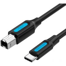 Cable USB 2.0 Tipo-C Vention CQUBH/ USB Tipo-B Macho - USB Tipo-C Macho/ 480Mbps/ 2m/ Negro
