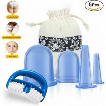 Jalleria - Ventouse Anti-Cellulite, 5 pcs Ventouse Cellulite Minceur Roller Minceur Silicone Massage Cups, Anti-âge, Réducteur de Rides, Soulagement