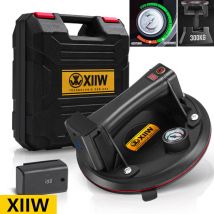 Xiiw - Ventouse électrique pour vitres avec batterie, avec 2 batteries de 2600 mAh et un manomètre, jusqu'à 300 kg, puissant lève-carreaux à vide de