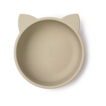 Ventouse refroidissante Bol pour bébé Silicone sans bpa Table à manger Chaise haute Passe au micro-ondes(lune blanc gris)