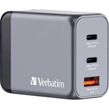 GNC-65 GaN Reiseladeadapter 65 w 1x usb-a, 2x usb-c usb pd, usb pd 3.0, qc 3.0 Grau GaN, - Verbatim