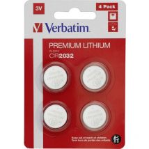 1x4 Verbatim cr 2032 Lithium Batterie 49533