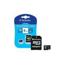 Verbatim - Carte microSD hc 8Go Classe 4, avec adaptateur sd (43967)