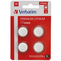 Verbatim CR2032 3V Premium Lithium Battery (Pack of 4) - 49533