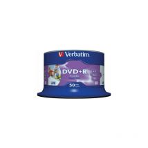 Verbatim - dvd+r imprimable full-surface avec id, 16x, 50 pièces en cakebox (43651)