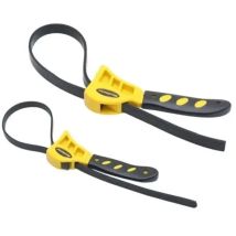 Verbesserter Gummibandschlüssel – Set Mit 2 Verstellbaren 500-mm- Und 600-mm-bandschlüsseln Für Ölfilter, Robuster Gummischlauchschlüssel, Glasöffner 