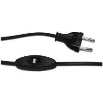 Anschluss mit Schalter 3A 1,5 m 2x0,75 mm schwarzer Flachschlauch EDM