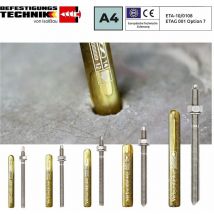 Verbundankerpatrone + Ankerstange A4 set M8 - M24 Verbundanker Mörtelpatrone Menge: 5 Stk. Größe: Stange M20 x260mm + M20 Patrone