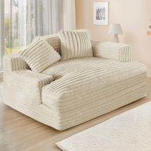 Vercart - Chaise Longue d'intérieur, canapé-lit Grand Format, Fauteuil rembourré de 122 cm avec 2 Coussins