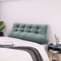 Compensé Coussin de lecture Triangulaire de Repos au lit Dossier Tête de lit Soutien Dorsal Oreiller Décoratif, Gris Velours, 140 x 25 x 55 cm - Gris