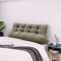 Compensé Coussin de lecture Triangulaire de Repos au lit Dossier Tête de lit Soutien Dorsal Oreiller Décoratif, Brun Clair Velours, 120 x 25 x 55 cm