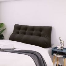 Compensé Coussin de lecture Triangulaire de Repos au lit Dossier Tête de lit Soutien Dorsal Oreiller Décoratif, Café Velours, 140 x 25 x 55 cm